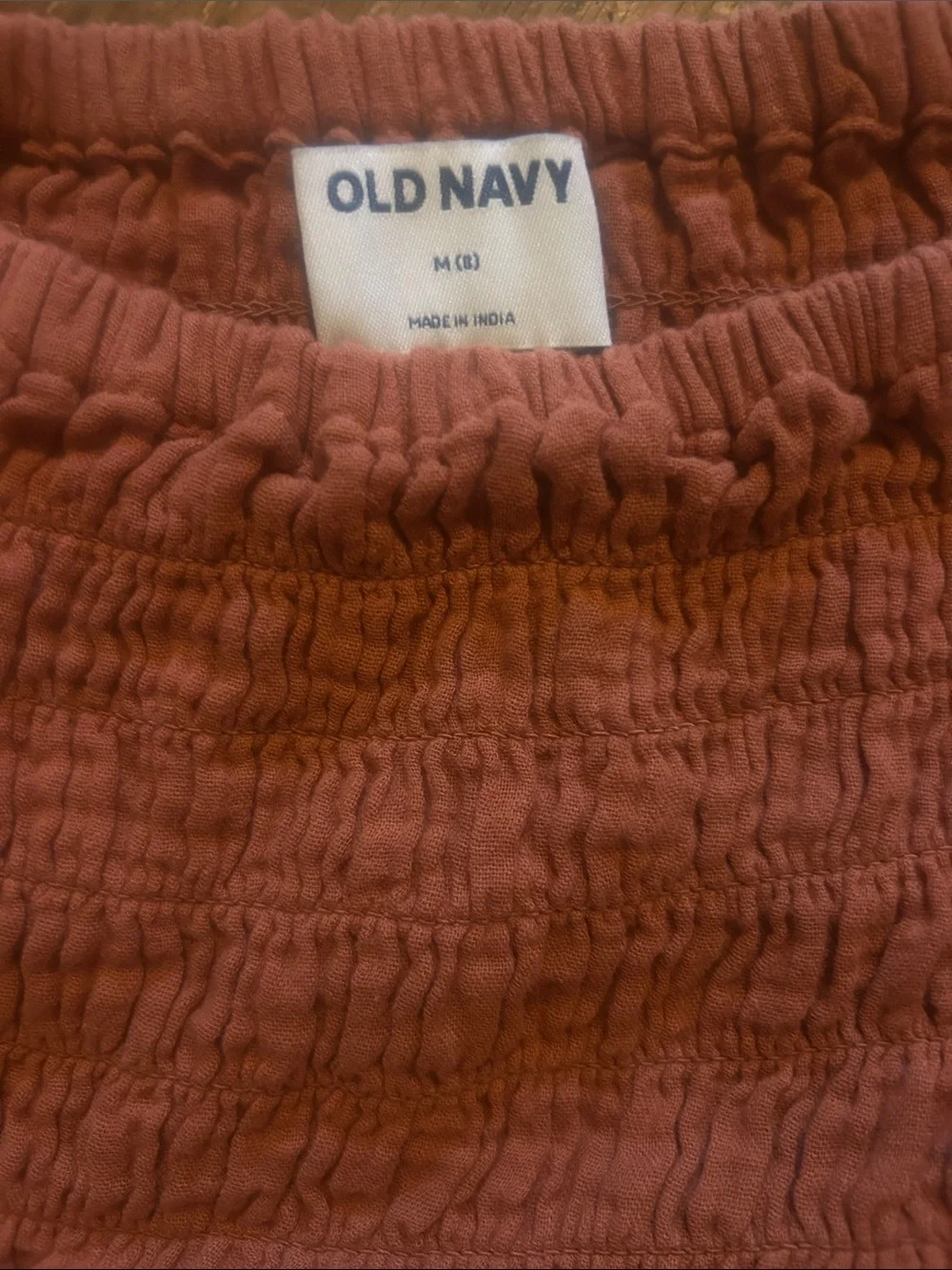 Old Navy Rust Orange Smocked Cotton Girls Dress